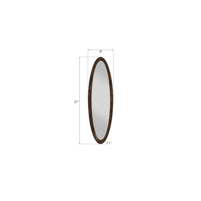 Elliptical Rustic Accent Mirror, Posh