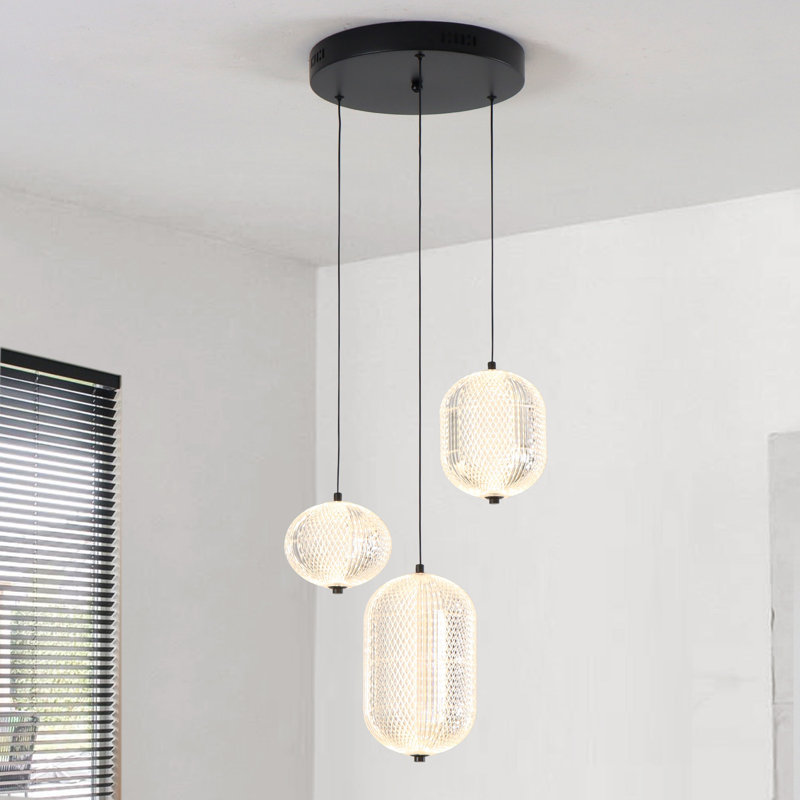 3 Lights Pendant Light Dimmable LED lights
