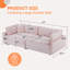 Canapé modulaire rosé moelleux avec tissu Farah doux pour un intérieur charmant-1182454372