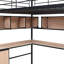 Lit mezzanine en métal avec bibliothèque-97176197