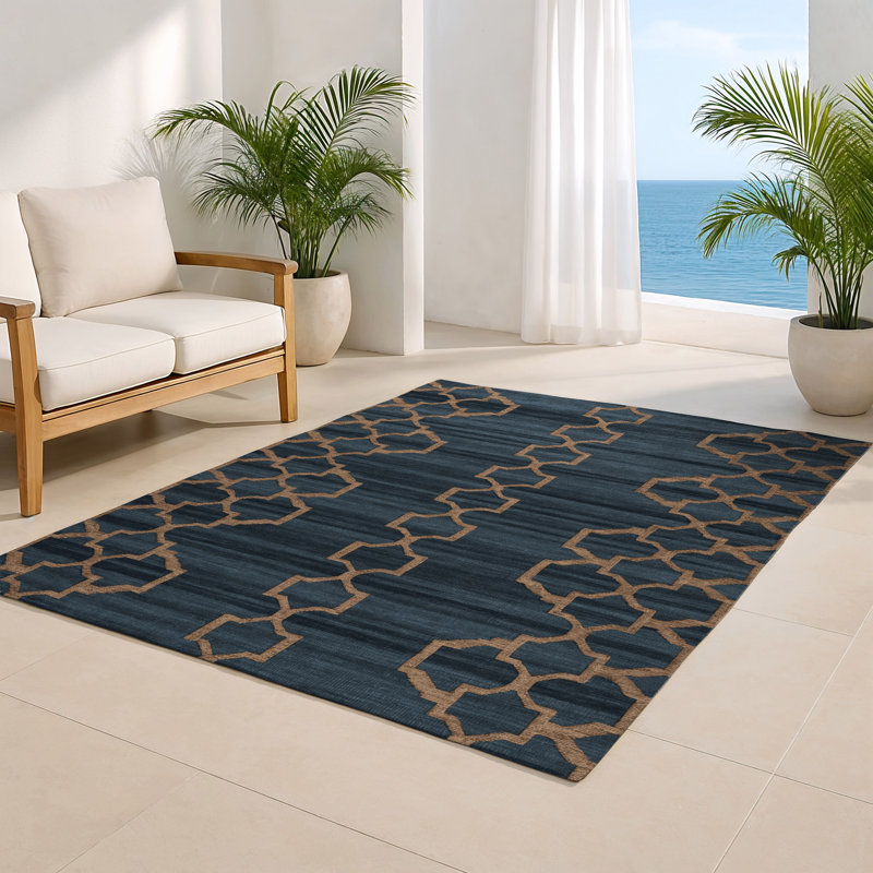 Tapis gris intérieur et extérieur Trellis, Rectangle 5 pi x 7 pi