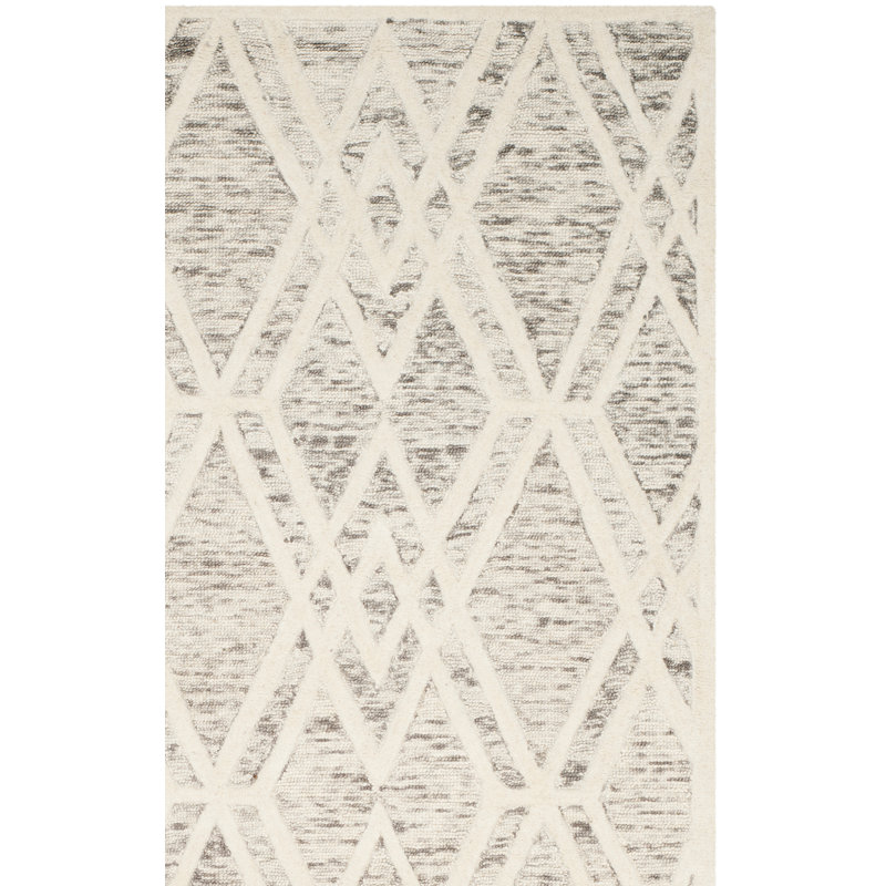 Tapis brun clair en laine touffeté à la main Ellicott, Rectangle 4 pi x 6 pi