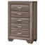 Commode de chambre à coucher à 5 tiroirs Brookes taupe délavé-93620379
