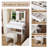 Modern Large Mirror Vanity Desk With 5 Drawers, Adjustable Lighting, And Built-In Power Outlet For Enhanced Makeup And Styling Experience-1154462955