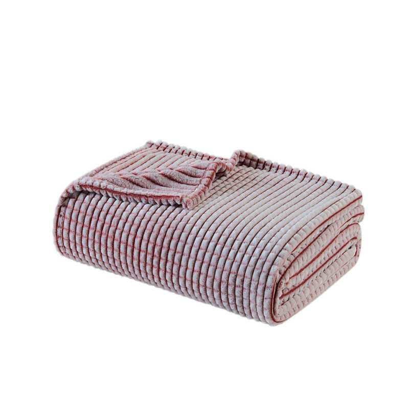 Carved Plush Blanket Twin, Red, Twin