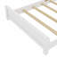 Structure de lit simple en bois massif avec tête de lit, lit bas avec lattes de soutien, blanc-658451961