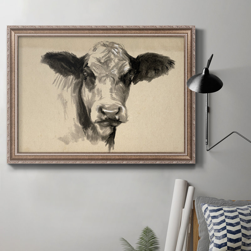 «Charcoal Cow II», reproduction sur toile encadrée, H 18 po x l 27 po x P 2,5 po