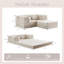 Canapé modulaire convertible modulaire circulaire en molleton Mahjong - Convient aux animaux de compagnie, aucun assemblage requis