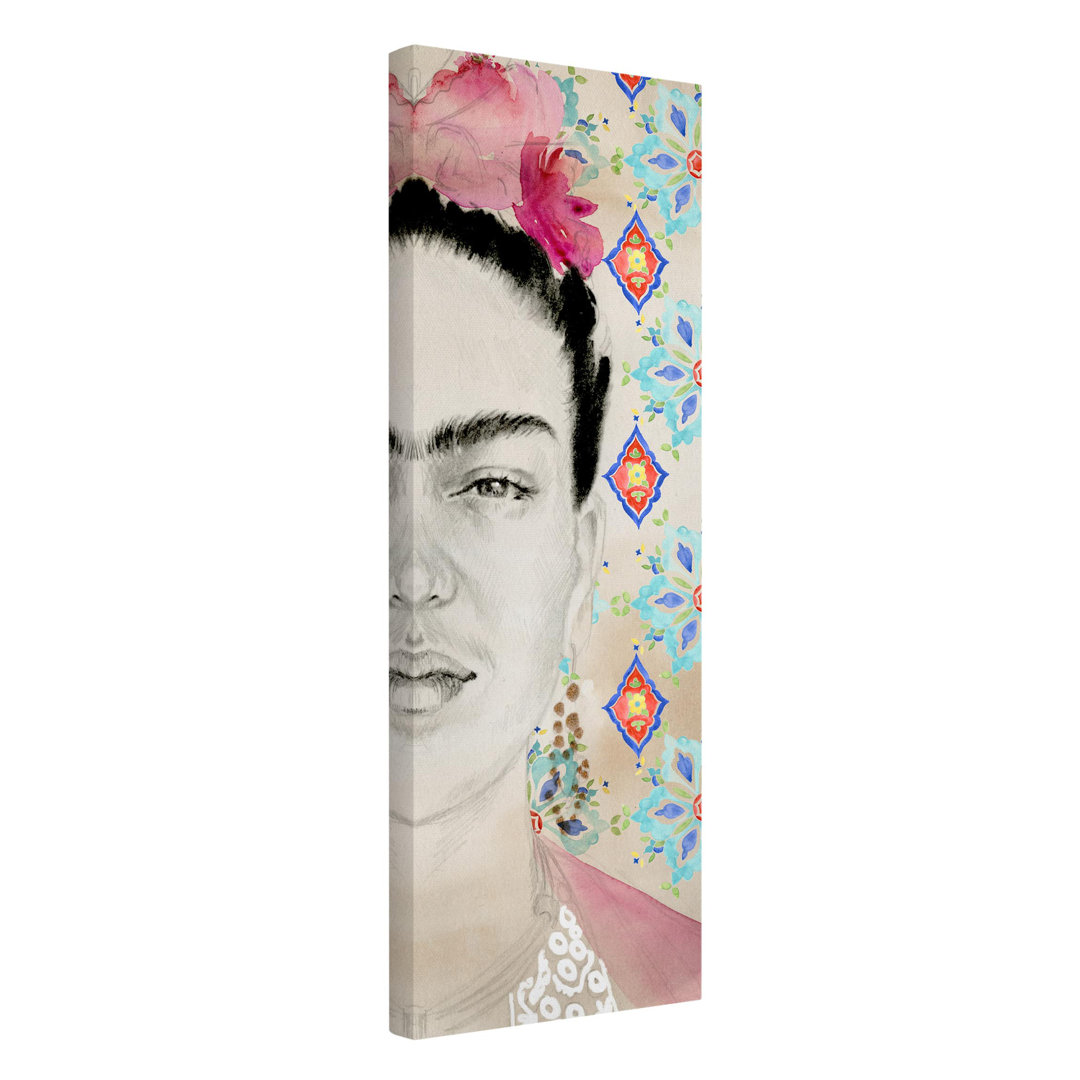 Leinwandbild Frida mit rosa Blüten