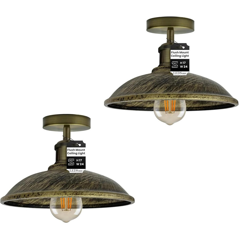 Semi Flush Mount, Brussed Brass
