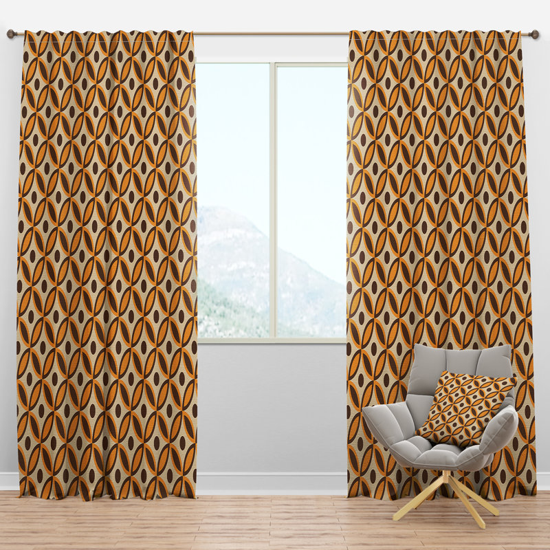 Panneau de rideau simple semi-diaphane avec passe-tringle Ornament Design, l 52 po x L 120 po
