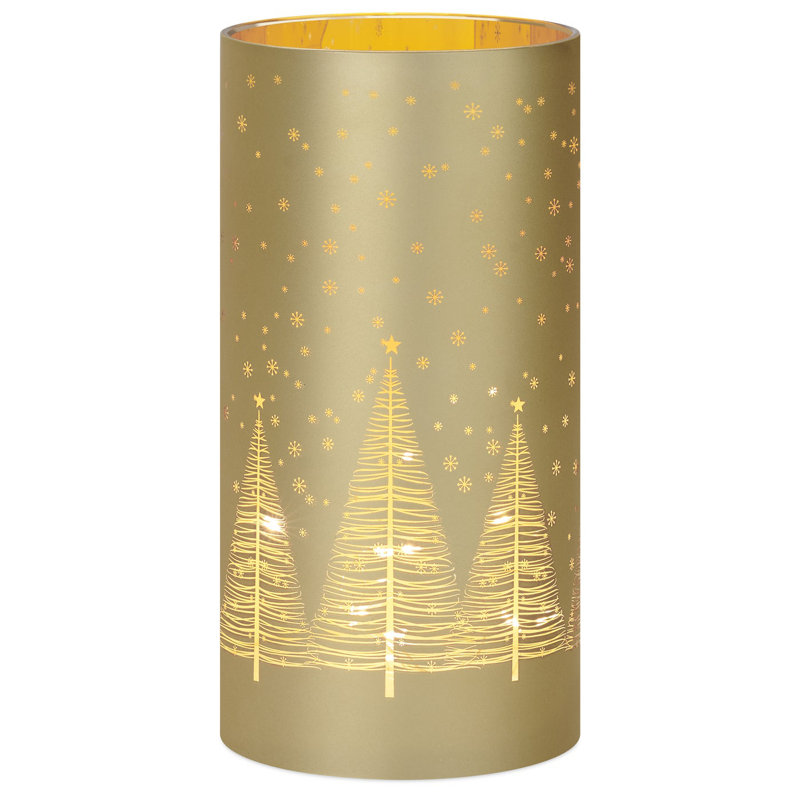 Guirlande de lumières dorées dorées en verre givré (8 pouces), H 8 po x l 4 po x P 4 po