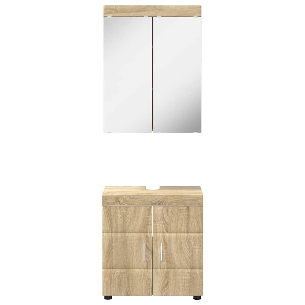 Bathroom Cabinet Set With Storage TULUM Engineered Wood Modern Solution