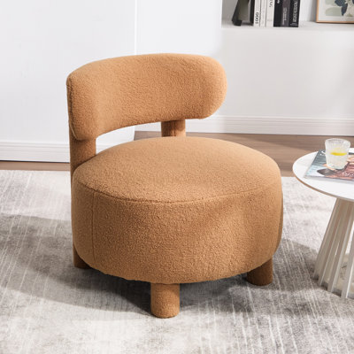 Fauteuil d'appoint sans accoudoirs, kaki, rembourré, dossier incurvé à oreilles, coin lecture, chambre, coussin d'assise en mousse, supporte jusqu'à 113 kg, installation facile en 30 minutes.