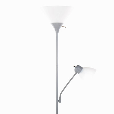 72" Contemporary White Metal Floor Lamp