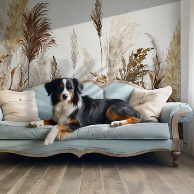 Murale botanique Boho Pampas