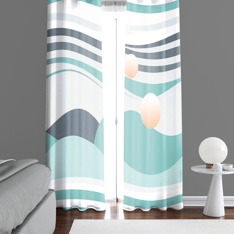 Paire de rideaux semi-transparents en polyester Bhairavi, L 20 po x L 82 po