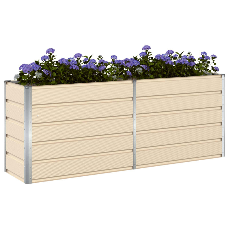 Planter Galvanised Steel, Ivory, 77cm H x 195cm W x 100cm D