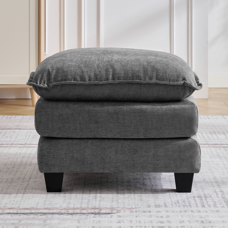 Repose-pieds de 25 po de profondeur pour canapé, repose-pieds moderne à double coussin avec revêtement en chenille douce