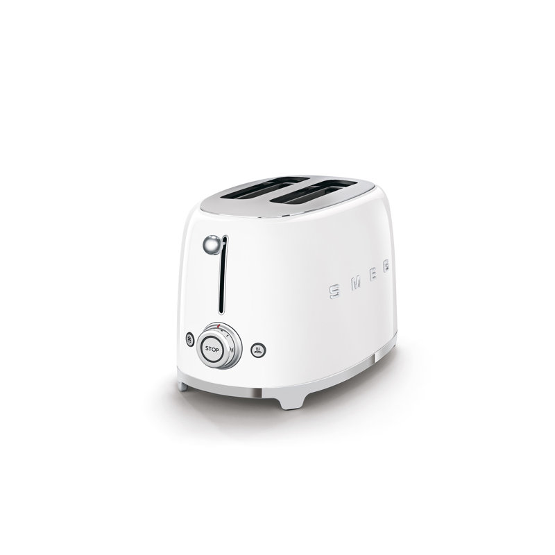 Smeg TSF01 50's Style Retro Two Slice Toaster, White