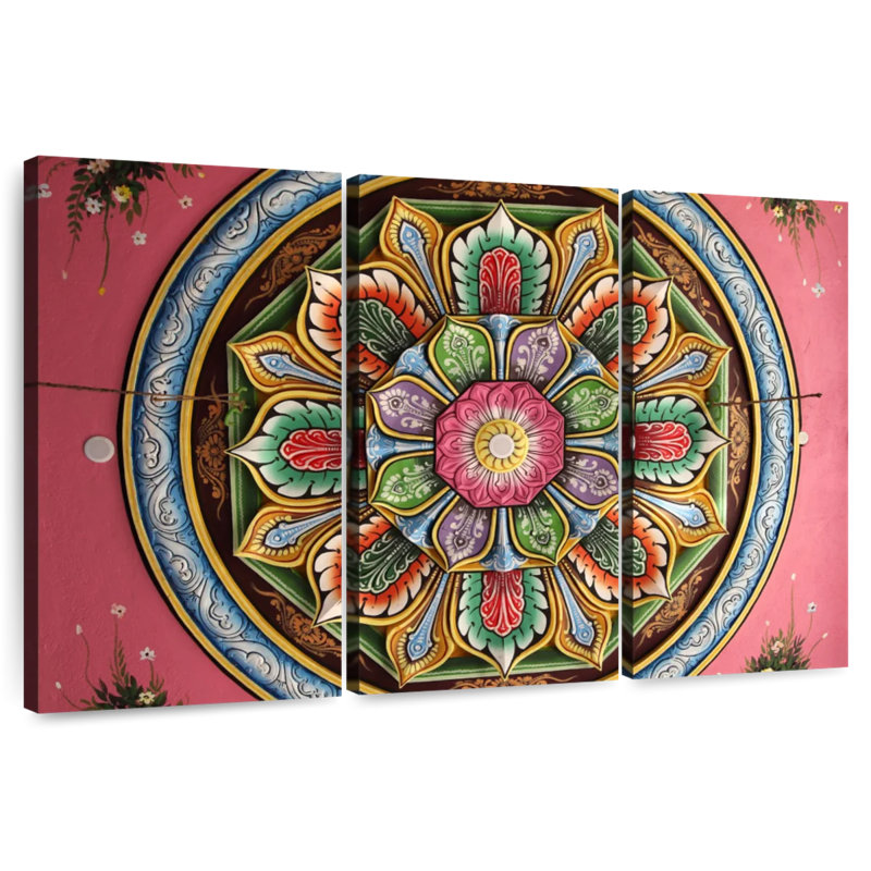 Plafond orné du temple indien Adella, H 32 po x l 50 po
