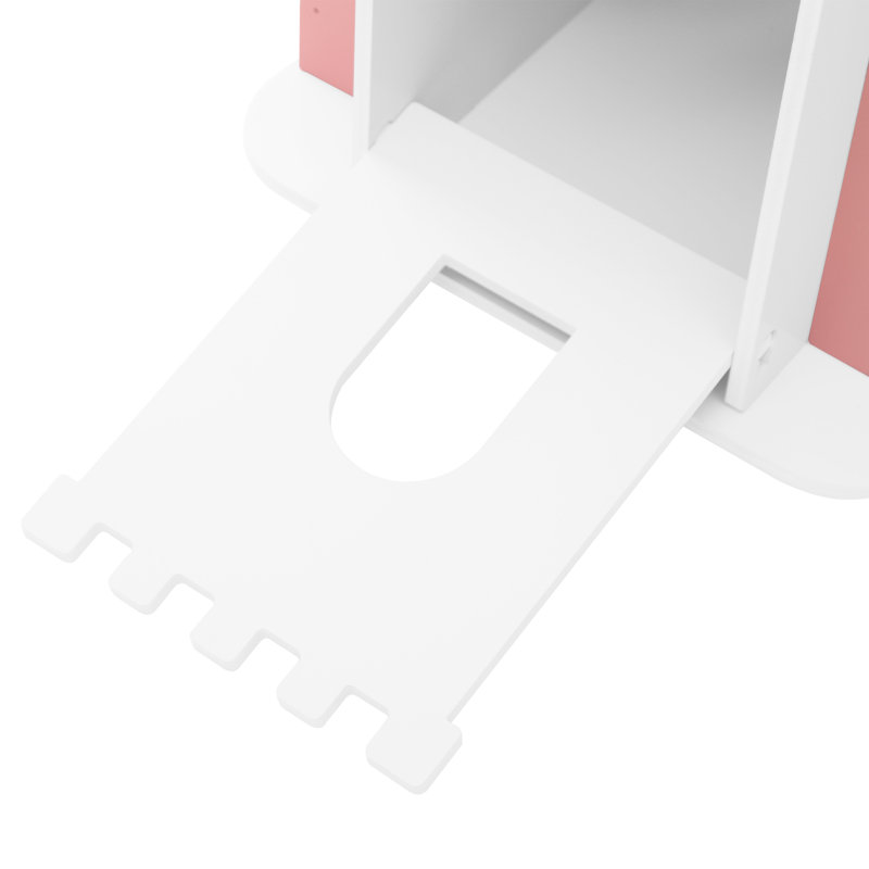 Book Display Shelf Rotating Children's Bookshelf Free Standing Standing Bookshelf, Pink/White