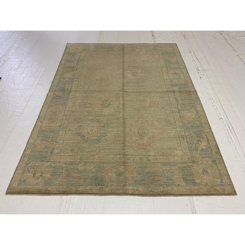 Tapis vieilli anatolien fait à la main 5 pi x 6 pi 11 po