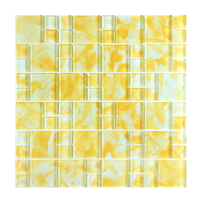 Carreau de mosaïque en verre piscine, Or argenté