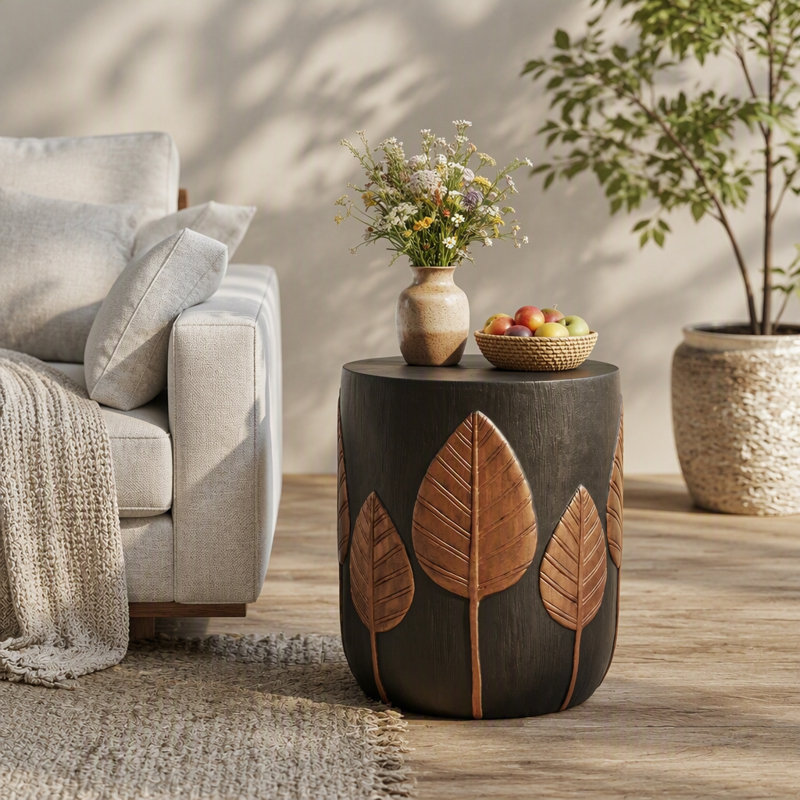 Outdoor Lightweight Concrete Side Table,Copper_73440.00