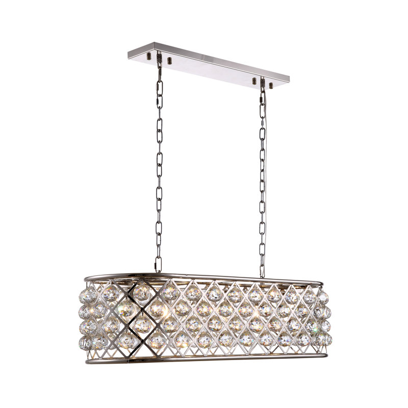 Swinney 6 - Light Kitchen Island Pendant, Gray, Silver Grey, Polished Nickel