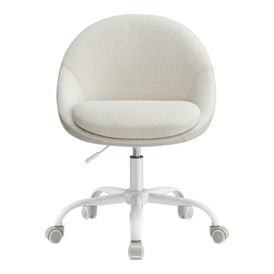Office Chair, Vanity Chair, Desk Chair, Cotton-Linen Fabric, Adjustable Height by Ebern Designs