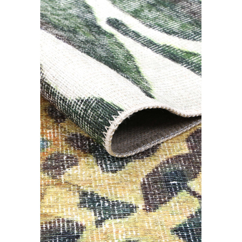 Tapis oriental vert Haddon, Rectangle 6 pi 6 po x 9 pi 5 po