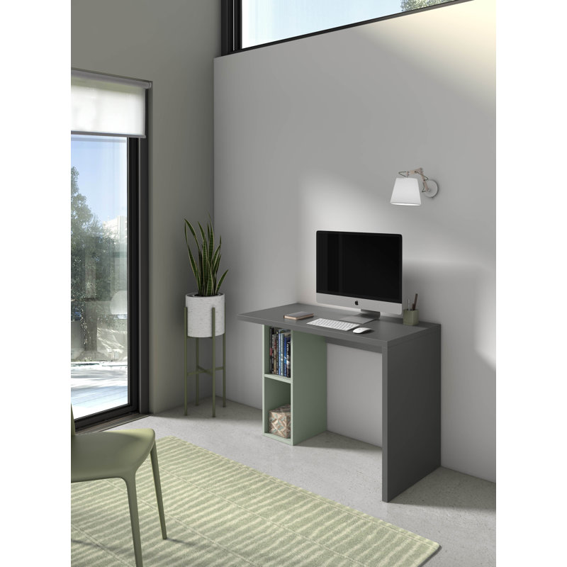 Eleodor Writing Desk, Jet Black/Green