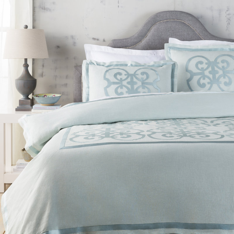 Versaille Cotton Abstract Duvet Cover, King, Pink