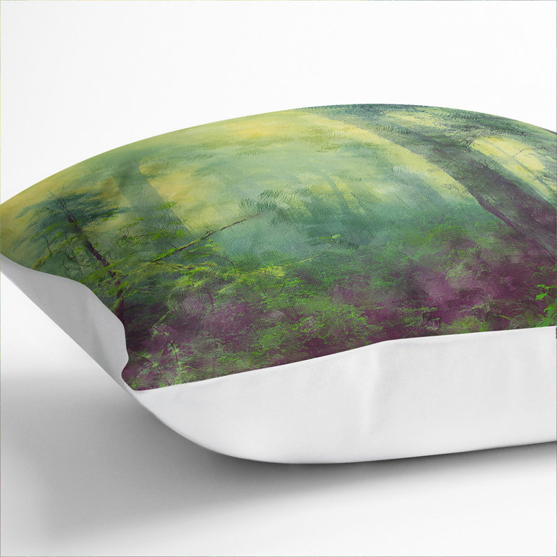 Green Forest Vol.8 Painting Square Throw Cushion, 55cm H x 55cm W x 20cm D, White