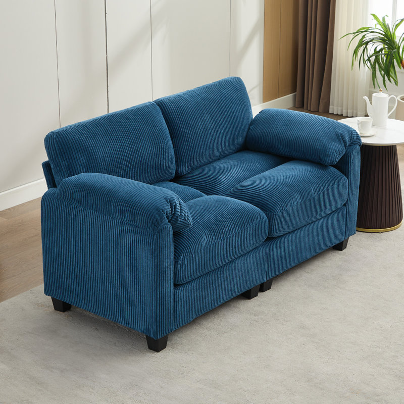 60.6'' Modular Loveseat Sofa, Navy