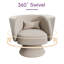 Fauteuil demi-tonneau pivotant rembourré (ensemble de 2)-142785850