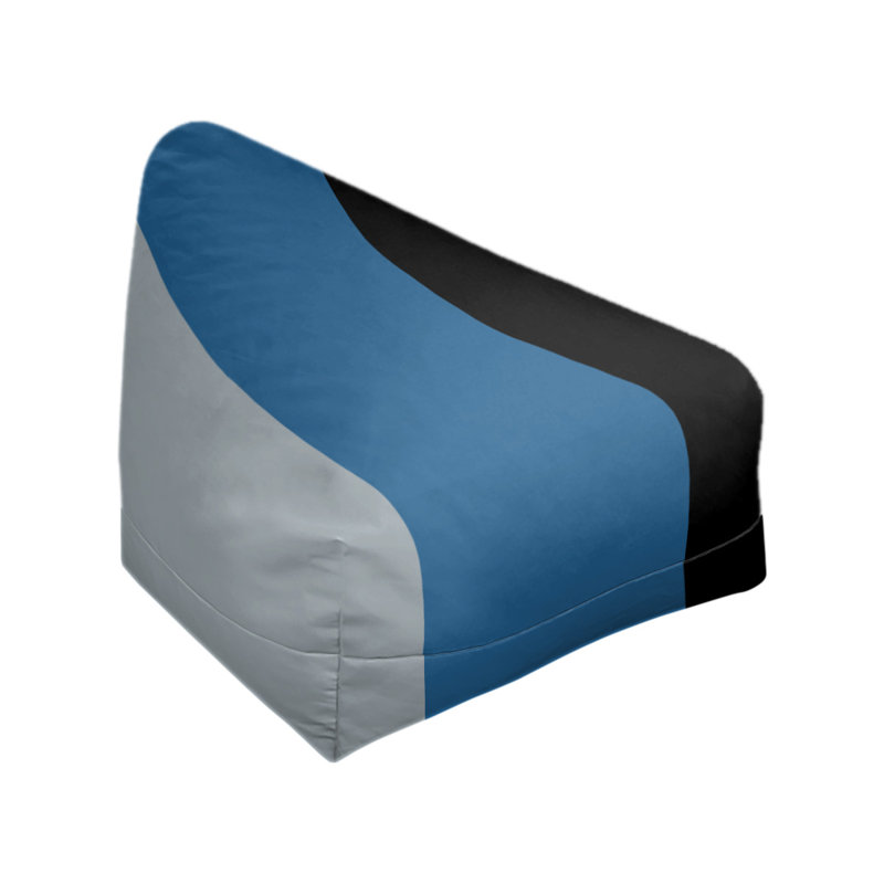 Bean Bag Cover, 42" H x 38" W x 2" D, Silver/Blue/Black