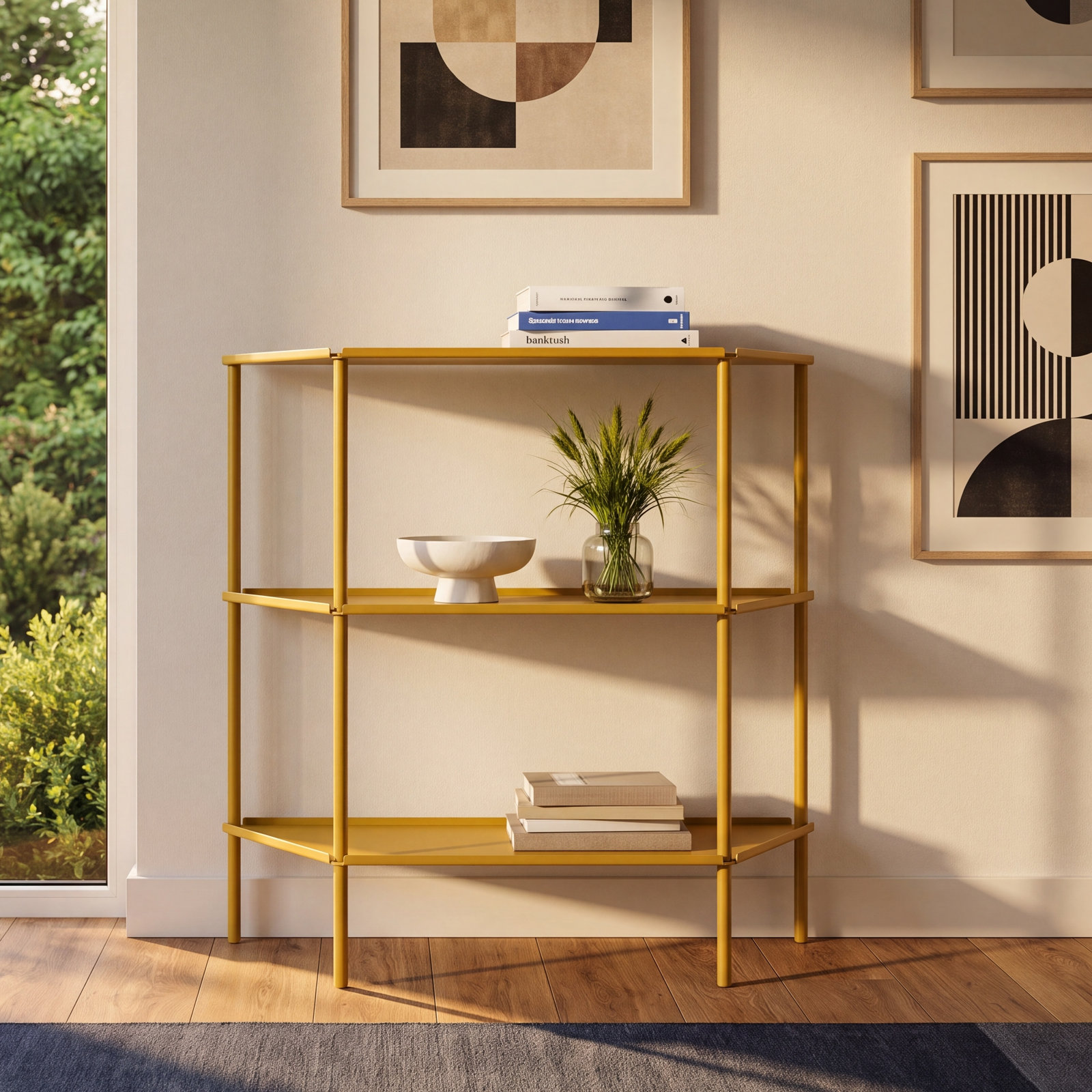 Not for Nothing Shelving Unit, Mustard