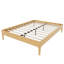 Structure de lit moderne en bois massif de bambou sec de 15 pouces de hauteur, avec support en métal à lattes de bois, aucun sommier requis, assemblage facile-45161140-45161128