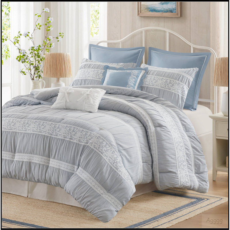 7- Piece King Jacquard Comforter Set, King Comforter + 6 Additional Pieces