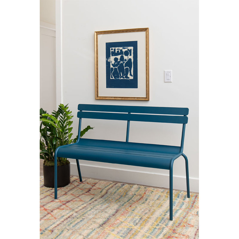 Luxembourg Outdoor Bench, Acapulco Blue
