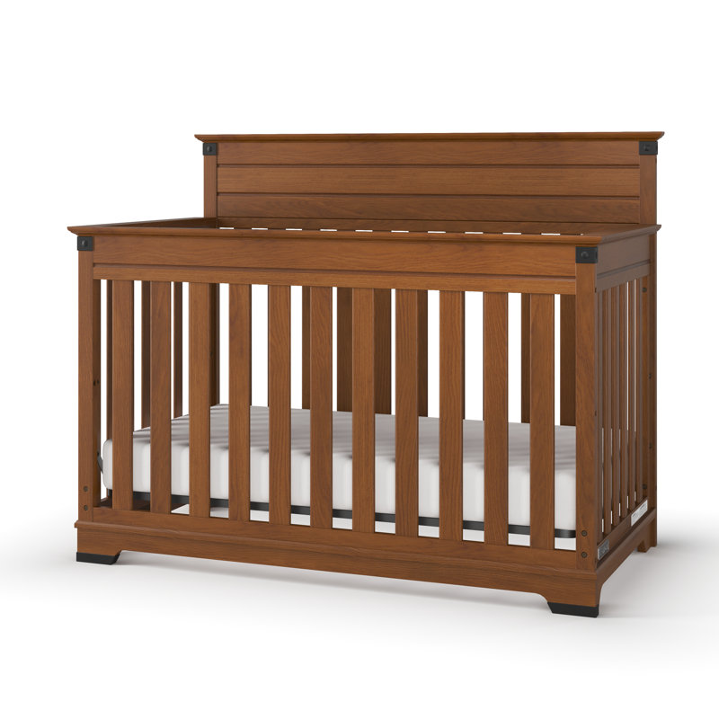Redmond Solid Wood 4-in-1 Convertible Crib , Coach Cherry