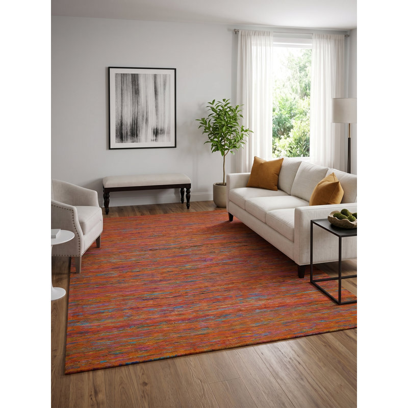 Tapis rectangulaire Holi en terre cuite, Rectangle 12 pi x 15 pi
