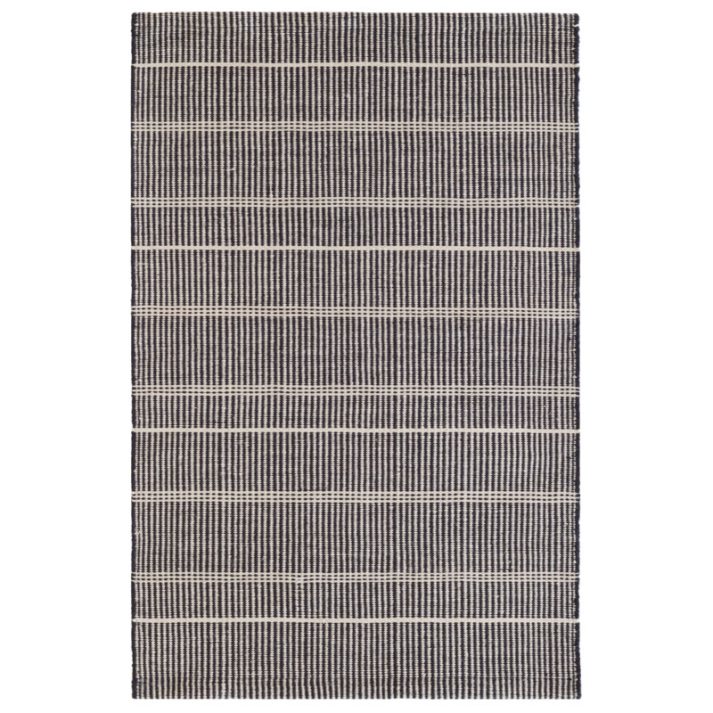 Samson Black Handwoven Indoor/Outdoor Rug, Rectangle 2' x 3'