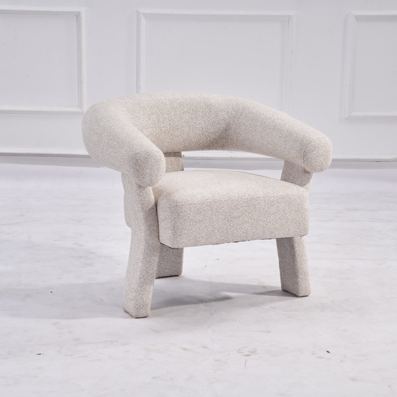 Fauteuil d'appoint rembourré en chenille l 32,5 po Kendall, Beige, 8