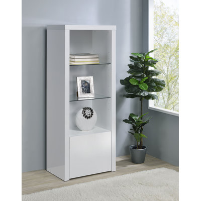 Tour média à 3 tablettes avec armoire de rangement Jailine