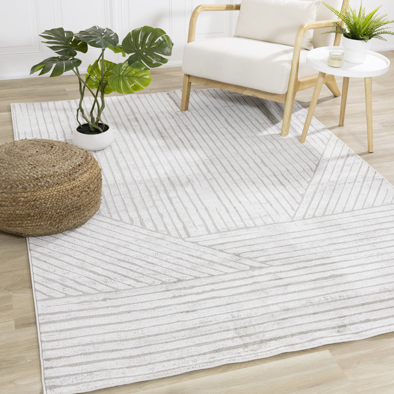 Didimo Gray Tonal/Solid Area Rug, Rectangle 5'3" x 7'7"