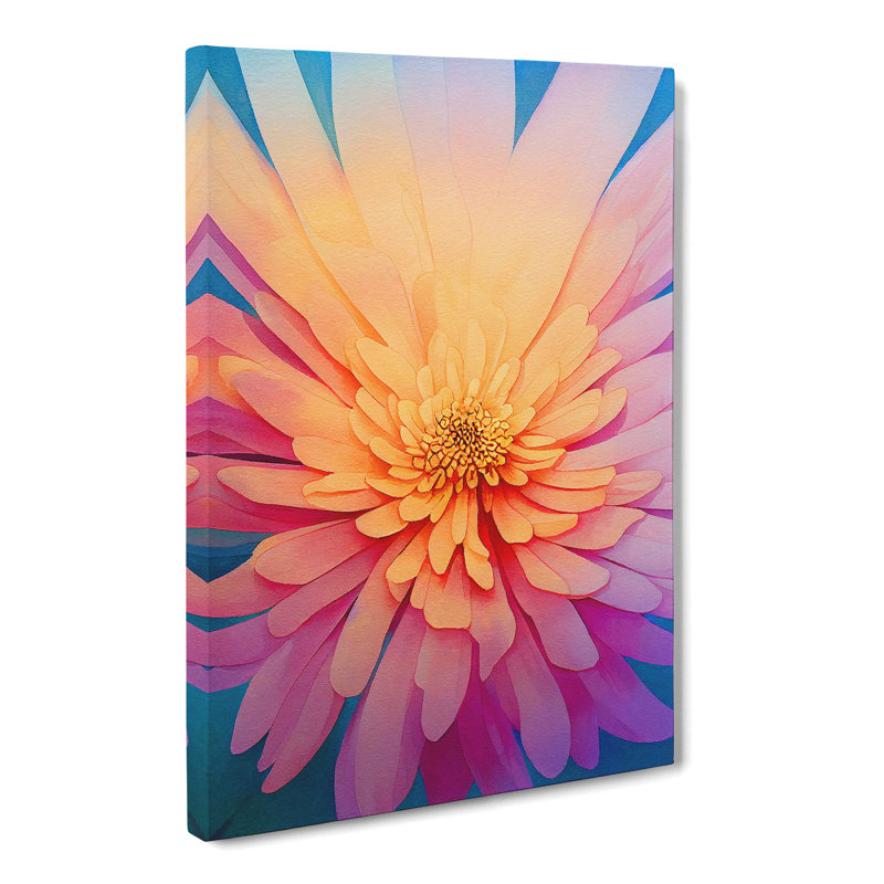 Watercolour Chrysanthemum Flower Vol.2 - Wrapped Canvas, 50cm H x 35cm W x 3cm D