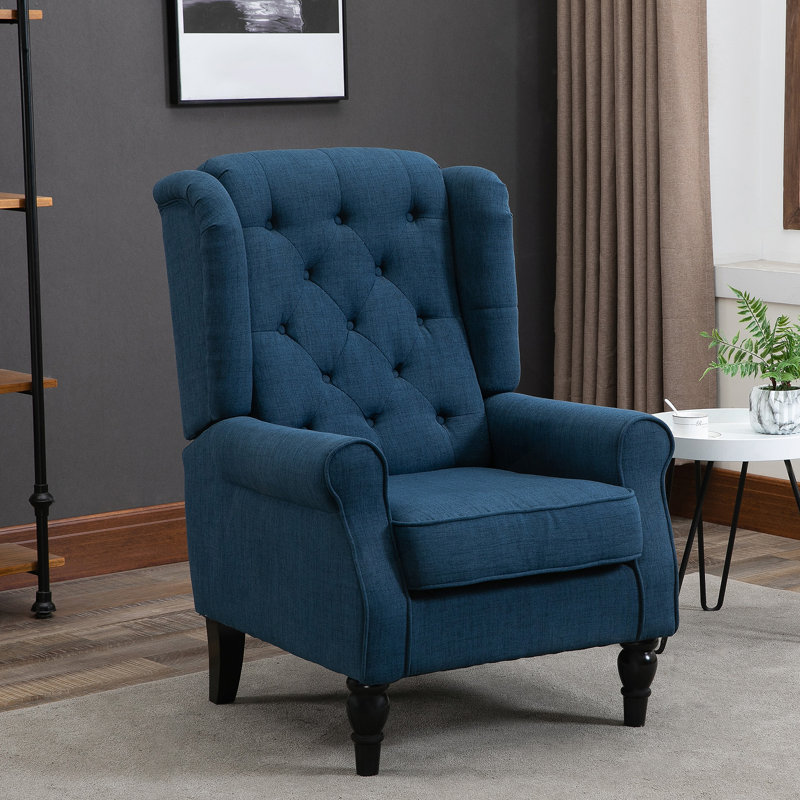 Fauteuil d'appoint capitonné à dossier haut